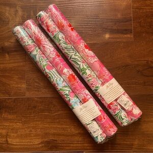 NEW Lilly Pulitzer Holiday Floral Gift Wrap Set of 4